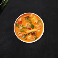 Panang Potion Curry · Southern Thai red curry with coconut milk, cabbage, carrot, cauliflower, onion and garlic. T...