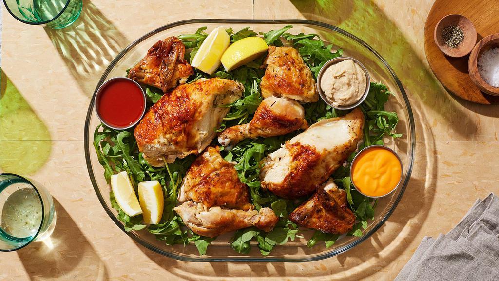 Whole Chicken Plate · Whole grilled chicken with your choice of 4 sides and 3 sauces
