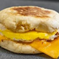 Egg Sandwich · Fresh egg, and cheddar cheese on an english muffin.