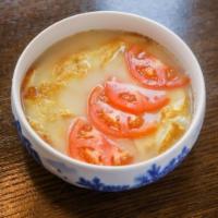 Egg & Tomato Soup番茄煎蛋汤 · Gluten Free, Vegetarian. Fried egg with tomato and greens.