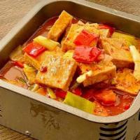 Grandma’S Tofu家常豆腐 · Vegetarian tofu dish, very popular in Szechuan homely meal. Spicy. Rice not included.
