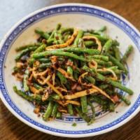 Dry-Fried Green Beans With Bamboo Shoot┇干煸双素 · Vegetarian. Dry - Fried green bean with shredded bamboo shoot