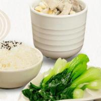 Soup And Vegetables Combo / 原盅炖罐及拌青菜套餐
 · Served with white rice. / 附白饭。