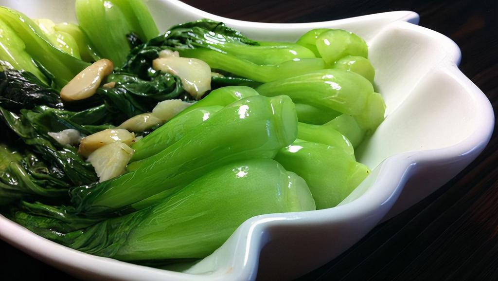 Sautéed Green Vegetable · Sautéed green shan hai bok choy with garlic.