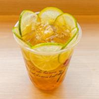 Jasmine Green Tea With Honeycomb · jasmine green tea, honey, fresh lime juice, lime, raw all-atural honeycomb