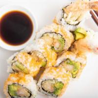 Shrimp Tempura Roll · Most popular. Shrimp tempura, avocado, cucumber and tobiko.