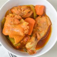 Stew Chicken · stew chicken with carrots in tomato base sauce