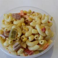 Macaroni Salad · macaroni with ham corn carrots and mayo