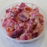 Beets Potato Salad · beets potatoes with carrots,onions eggs and mayo