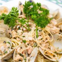 Linguini With Clam Sauce · red or white.