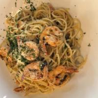 Shrimp Scampi · Well rounded seafood and pasta dish with citrus flavor butter, shallot, garlic, white wine s...