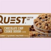 Quest Protein Bar - Chocolate Chip Cookie Dough - 2.12 Oz · Gluten Free & Kosher. No other protein bar tastes like sneaking a spoonful of cookie dough s...