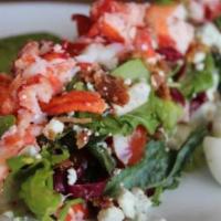 Burrata Caprese Salad · Imported burrata,  heirloom tomatoes, grilled zucchine, avocado, orange segment, balsamic re...
