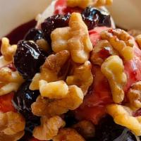 Greek Yogurt · Sour cherries and walnuts.