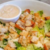Caesar Salad · Romaine hearts, ciabatta croutons, shaved Parmigiano & Caesar dressing with a choice of prot...