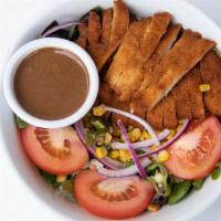 Susan Salad · Chicken cutlet, mixed greens, red onions, roasted hot peppers, roasted corn, . gorgonzola & ...