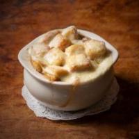 French Onion · traditional french onion soup loaded with garlic croutons and topped with melted provolone a...