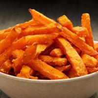 Sweet Potato Fries · Crispy home-battered sweet potato chips.