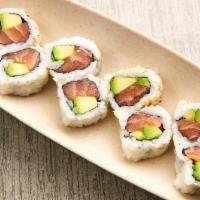 Salmon Avocado Roll · Fresh salmon and avocado.