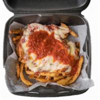 Pizza Fries · Our signature fries topped with our house made pizza sauce and cheese.