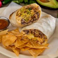 Steak Burrito · Mexican rice, pinto beans, lettuce, Monterey Jack cheese, sour cream, and our homemade salsa...