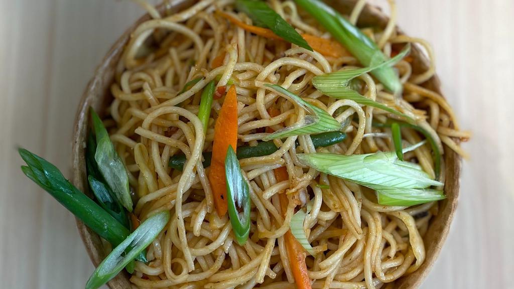 Veg Hakka Noodle · Stir fried vegetables and soft noodles tossed with soy sauce and special Indochinese seasonings.