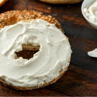 Toasted Bagel With Strawberry Cream Cheese · Toasted bagel of your choice with sweet strawberry cream cheese.