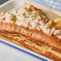 New England Crab Roll · delicate New England crabmeat with lemon mayo, french fries, coleslaw