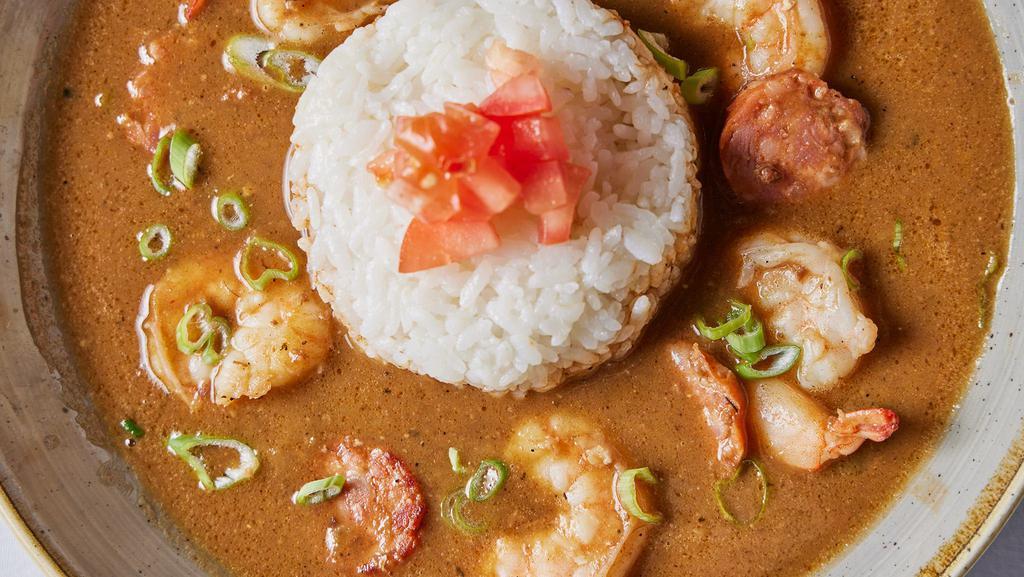 Lsf Shrimp Gumbo · andouille sausage, jasmine rice