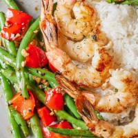 Simply Grilled Colossal Shrimp · choice of two sides