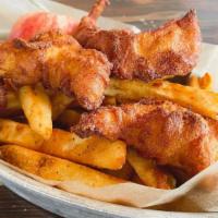 Kids' Chicken Fingers · served with fresh fruit and choice of side