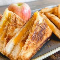 Kids' Grilled Cheese Sandwich · served with fresh fruit and choice of side