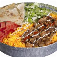 Beef Gyro Platter · Platters are served with one white sauce and one red sauce. Regular platters are served with...