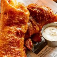 Limerick Fish & Chips · Beer battered cod fillets with hand cut chips, served with tartar sauce.