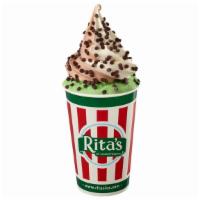 Mint Chip Gelati · Layers of Mint Chocolate Chip Italian Ice & Twist Custard, topped with Chocolate Chips.