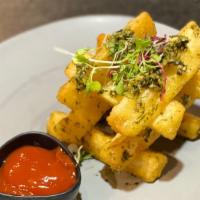 Yucca Fries · Served with mojo spicy ketchup