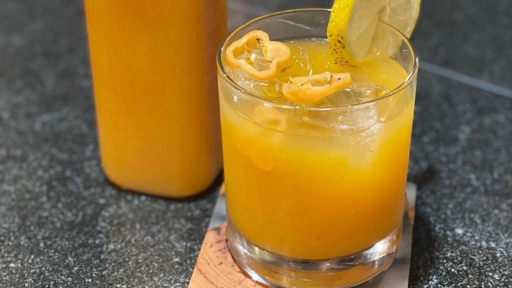 Papi Mango · Mango puree, habanero water, lemon juice, agave syrup
