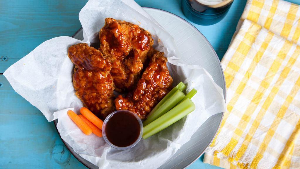 Honey Bbq Chicken Tenders · Golden, crispy chicken tenders fried to perfection, glazed with sweet Honey BBQ sauce.
