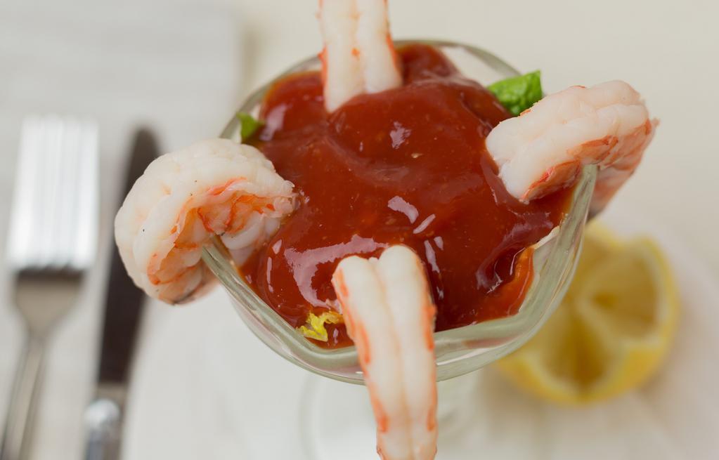 Shrimp Cocktail · Jumbo shrimp steamed and chilled, served with our cocktail sauce.