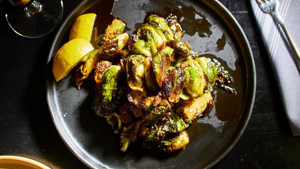 Roasted Brussel Sprouts · Gluten free. Extra virgin olive oil, sea salt, honey balsamic reduction.