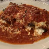 Eggplant Rollatini · Eggplant filled with Ricotta and Romano cheese.