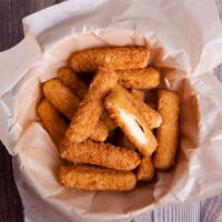 Mozzarella Sticks · Deep fried cheese sticks. Crispy on the outside, gooey on the inside. Served with a side of ...