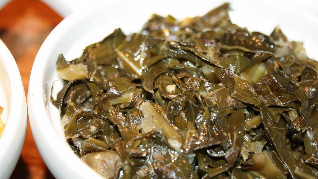 Gomen · Vegetarian. Fresh collard greens cooked in oil with onion, garlic, and ginger. (served with two choices of vegetarian sides and injera)