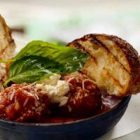 Old School Meatballs · roasted tomato sauce, fresh riicotta, basil