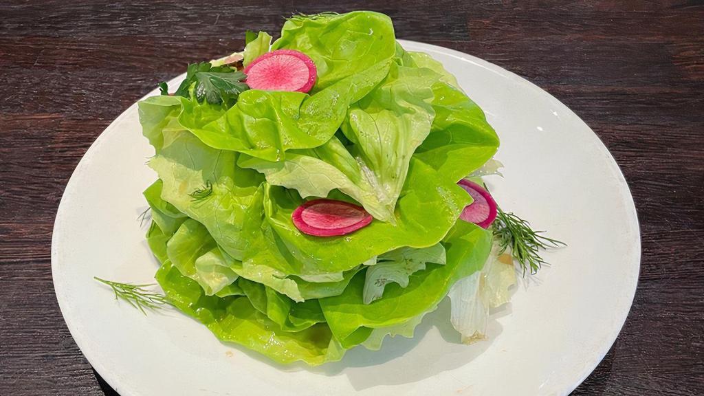 Butter Lettuce Salad · autumn radish, herbs, sherry vinaigrette
