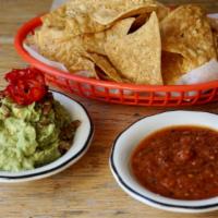 Salsa, Guacamole & Chips · pickled red jalapeños, toasted spiced pepitas