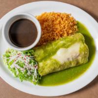 Enchiladas Verdes · Soft tortillas stuffed with choice of meat, shrimp or veggies, topped with melted cheese.