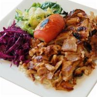 Chicken Doner · Thinly slices chicken, cooked on rotation spit served with rice and salad.