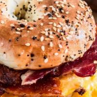 Bec · Bacon, two eggs, American cheese on a bagel.