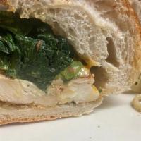 Grilled Chicken · With lemon or honey mustard sauce and choice of escarole or sautéed broccoli rabe.